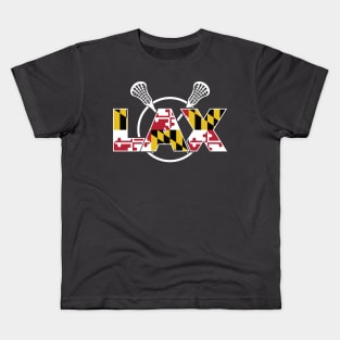 Maryland Flag Lacrosse Kids T-Shirt